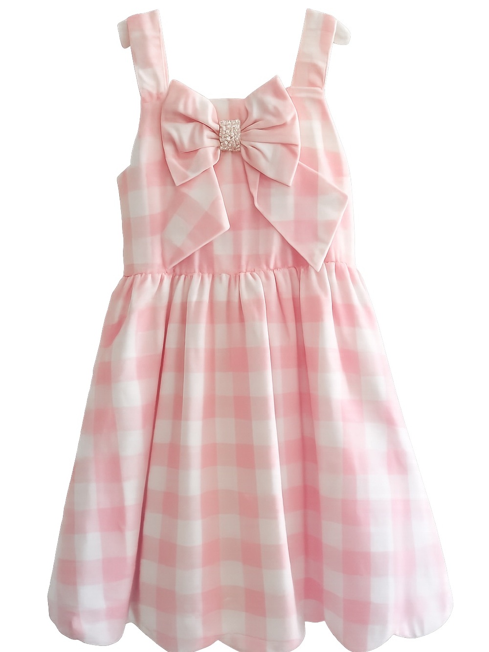 Rare Editions Girls Size 6 Pink Buffalo Plaid Bow Party Dress